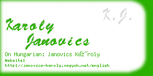 karoly janovics business card